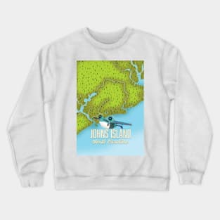 Johns Island map Crewneck Sweatshirt